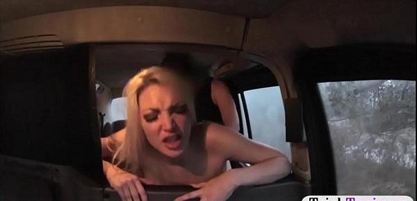  Big tits blonde babe nailed and jizzed by fake driver